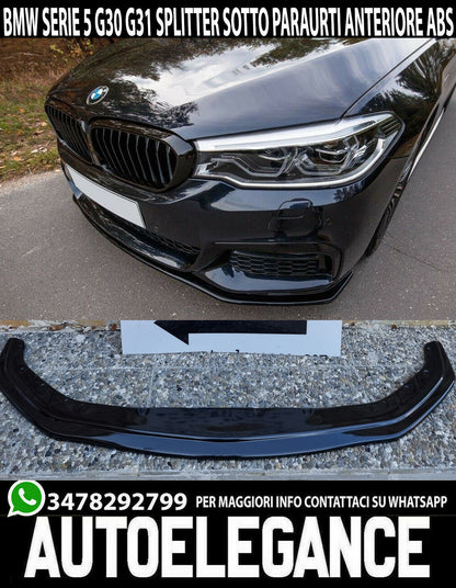 SPLITTER FOR BMW 5 SERIES G30 G31 UNDER FRONT BUMPER SPOILER GLOSSY BLACK