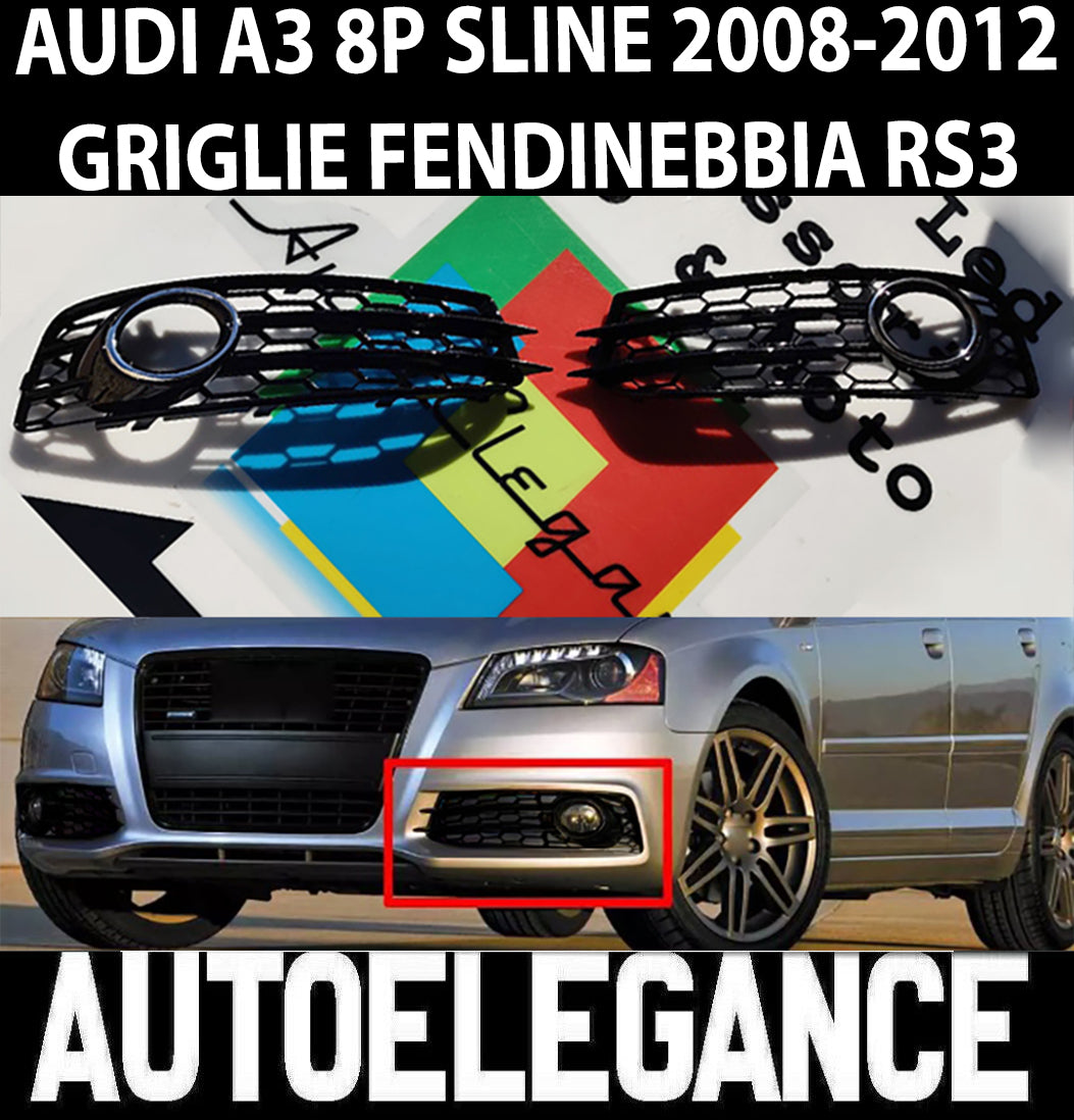 AUDI A3 8P 2008-2012 SLINE LIFT GRIGLIE FENDINEBBIA RS3 A NIDO D'APE ABS AUTOELEGANCERICAMBI