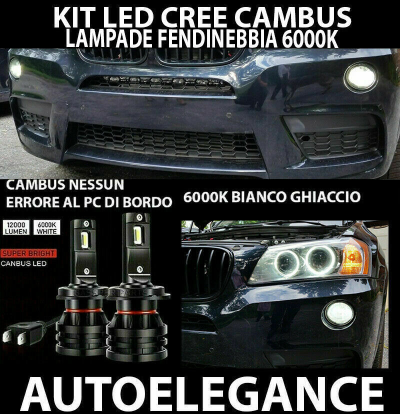 BMW X3 F25 COPPIA LAMPADE FENDINEBBIA LED 10.000LM CAMBUS 0032 AUTOELEGANCERICAMBI