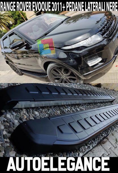 PEDANE LATERALI NERE - RANGE ROVER EVOQUE 2011+ SOTTO PORTA ANTISCIVOLO