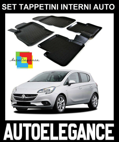 SET OF CAR INTERIOR RUBBER MATS MADE TO MEASURE OPEL CORSA E 2014-2019 0032