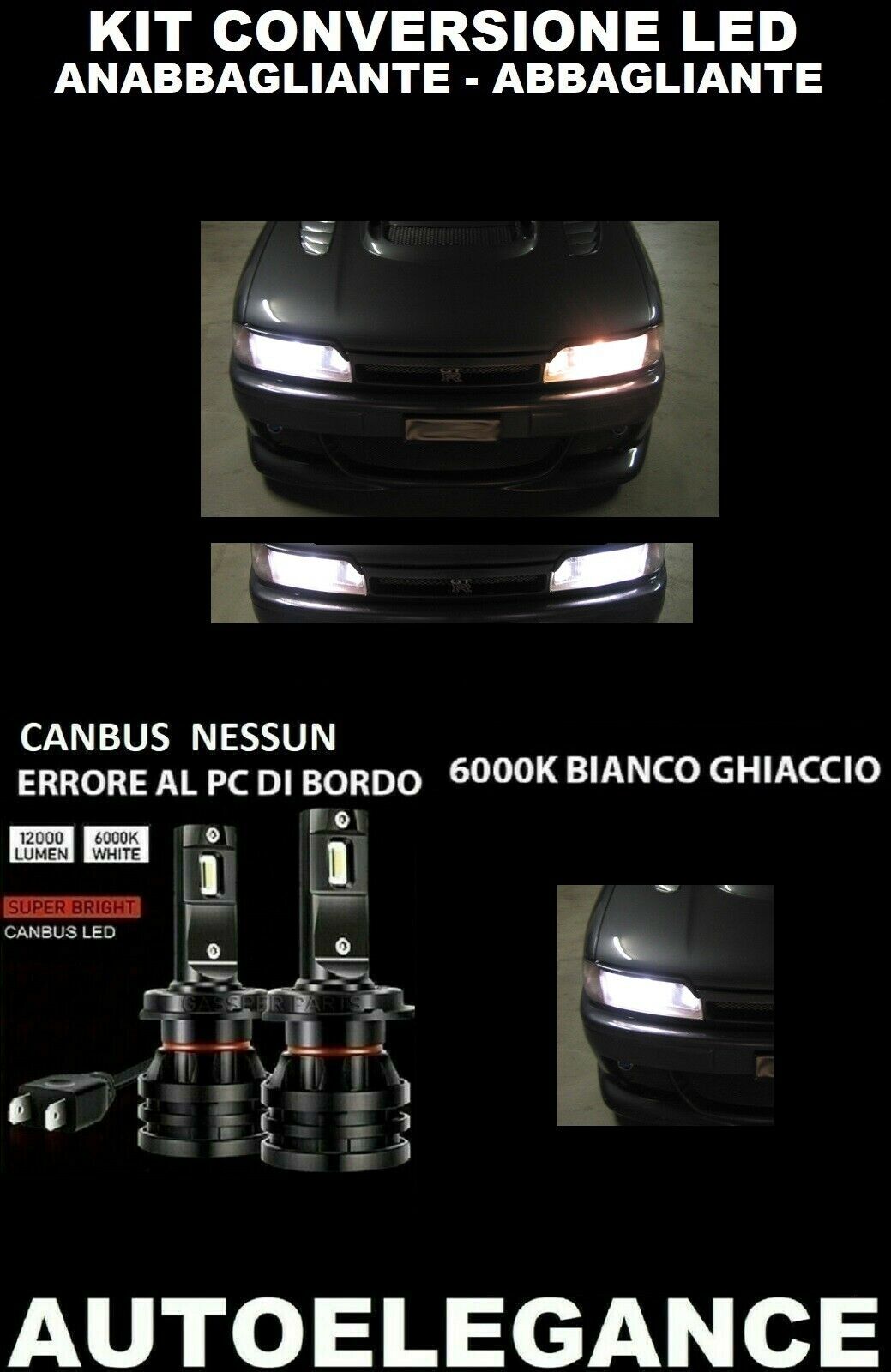 NISSAN PRIMERA P10 LOW BEAM HIGH BEAM LED CAMBUS 16.000LM 0032
