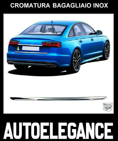 CROMATURA BAGAGLIAIO AUDI A6 C8 2018+ ACCIAIO INOX ADESIVO 0032 AUTOELEGANCERICAMBI