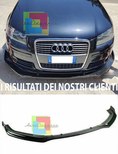AUDI A3 8P 2004-2008 SOTTO PARAURTI ANTERIORE SPOILER ABS / PLASTIC NERO LAMA AUTOELEGANCERICAMBI
