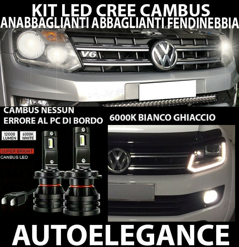 VW AMAROK 2010+ LOW BEAM HIGH BEAM DAYTIME FOG LIGHTS LED 16,000LM 0032