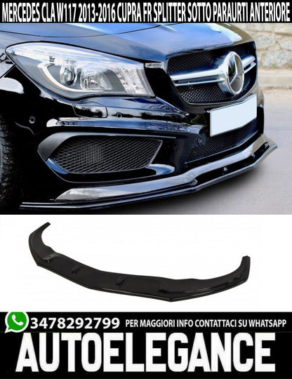 FRONT BUMPER SPOILER BLADE MERCEDES CLA W117 13-16 AMG BLACK SPLITTER