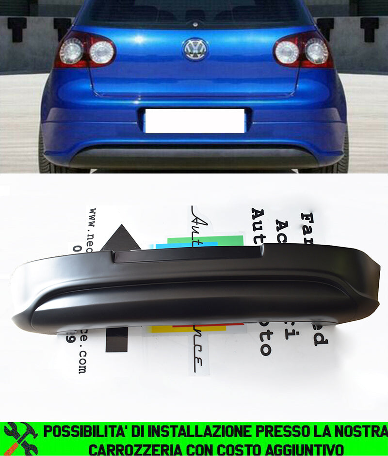 VW GOLF 5 V 2003-2008 DIFFUSORE SPOILER SOTTO PARAURTI POSTERIORE IN ABS RLINE