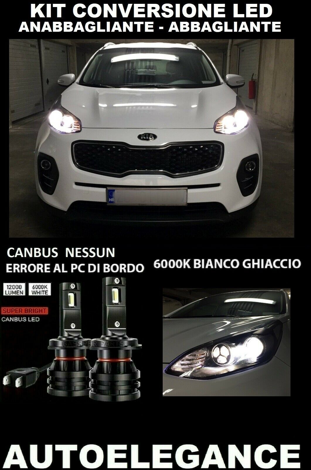 KIA SPORTAGE MK4 KIT ANABBAGLIANTE ABBAGLIANTE LED 16.000LM CAMBUS 0032