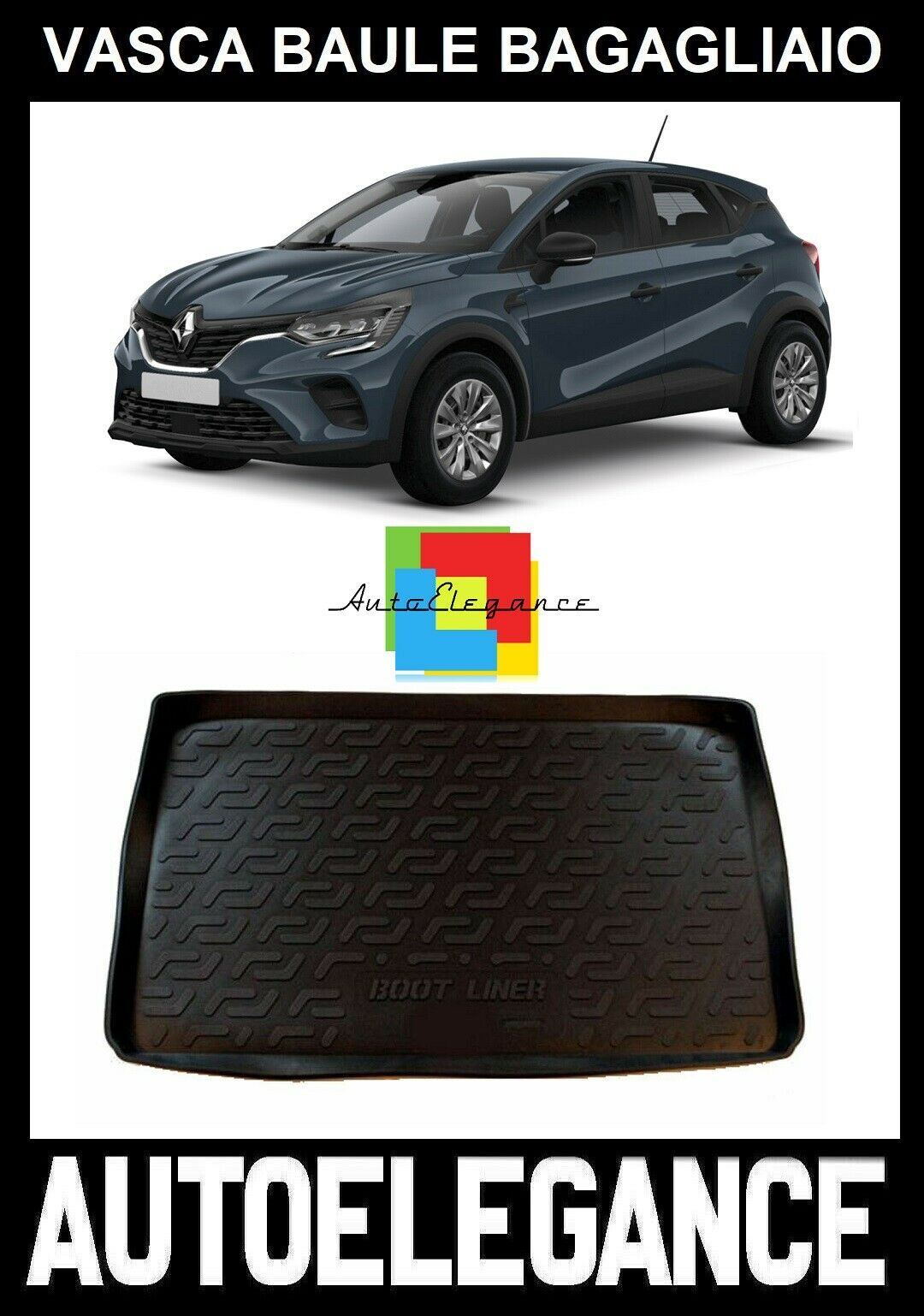 TRUNK MAT RUBBER CARPET SUPERGRIP RENAULT CAPTUR 2014-2019 -AT-