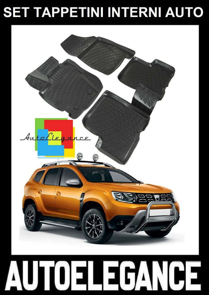 SET OF CUSTOM RUBBER CAR INTERIOR MATS FOR DACIA DUSTER 2 4x4 2018+ -AT-