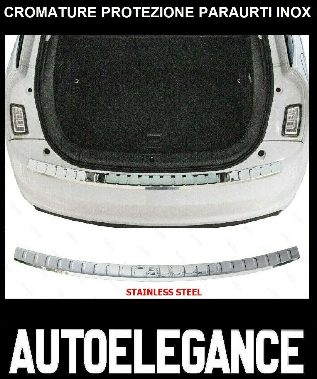 CROMATURA PROTEZIONE PARAURTI POSTERIORE AUDI A1 8X 2010-2018 INOX ADESIVO 0032 AUTOELEGANCERICAMBI