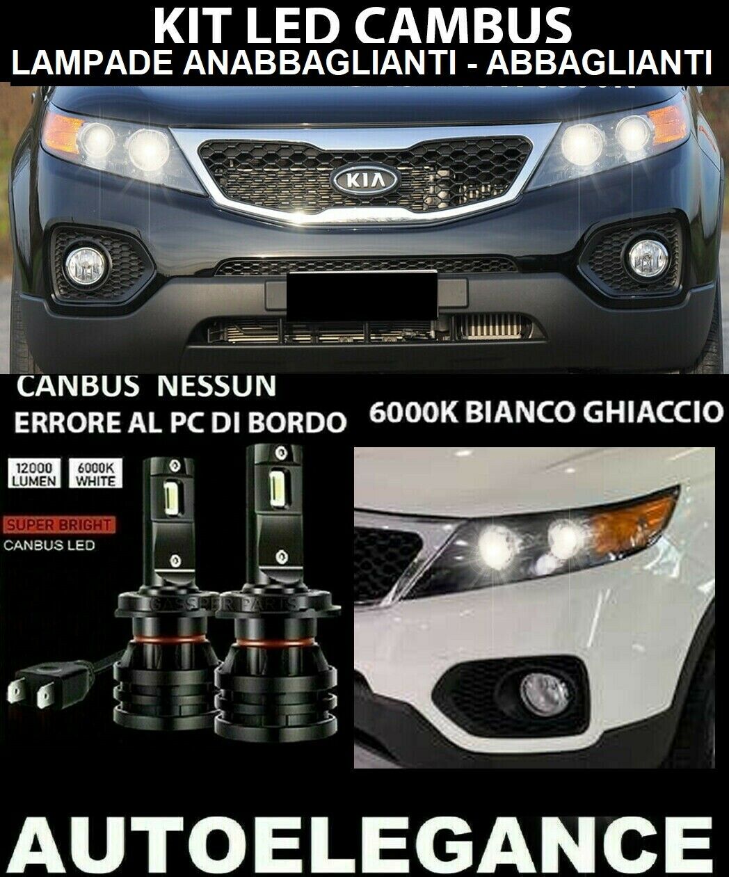 KIA SORENTO II LOW BEAM HIGH BEAM LED 16.000LM CAMBUS 0032
