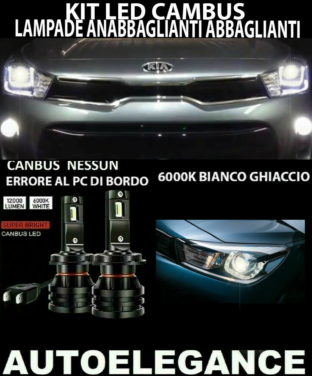 KIA RIO MK4 LED LOW BEAM HEADLIGHTS 16.000LM CAMBUS 0032