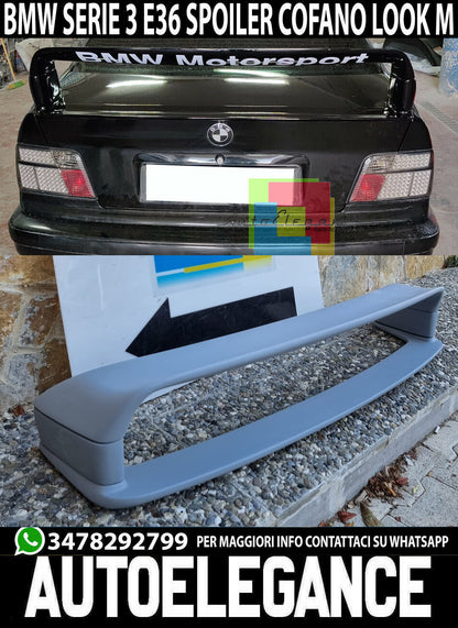 M3 GTR REAR HOOD SPOILER BMW 3 SERIES E36 SEDAN COUPE IN ABS