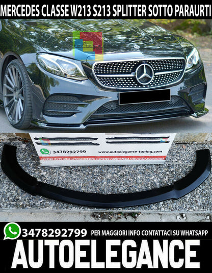 FRONT BUMPER UNDER MERCEDES E CLASS W213 W213 AMG SPLITTER ABS BLACK 0011
