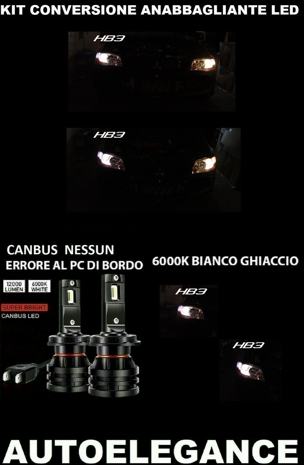 MITSUBISHI EVO VIII LED LOW BEAM HEADLIGHTS 16.000LM CAMBUS 0032
