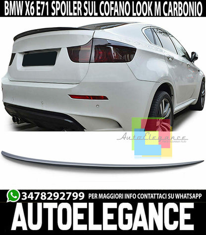 BMW X6 E71 E72 2008-2014 SPOILER POSTERIORE SUL COFANO SPORTIVO M CARBONIO AUTOELEGANCERICAMBI