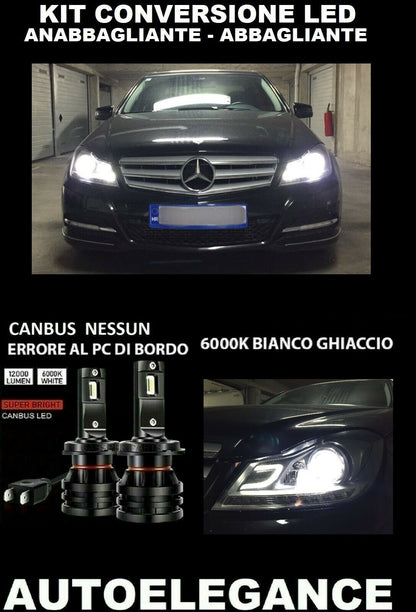MERCEDES BENZ C CLASS W204 LOW BEAM HIGH BEAM LED LAMPS 16.000LM 0032
