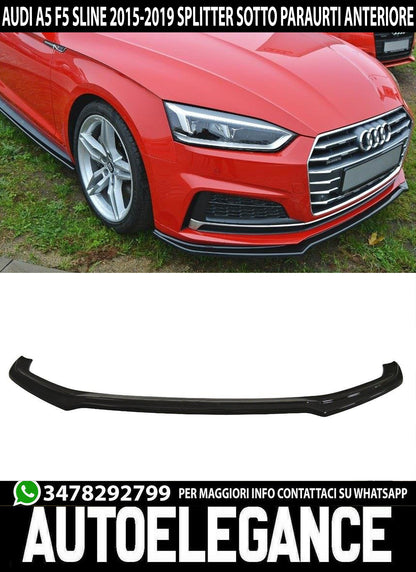 SPLITTER AUDI A5 F5 SLINE 2015+ UNDER FRONT BUMPER ABS GLOSSY BLACK BLADE