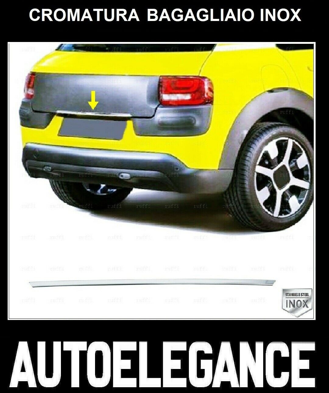 CROMATURA BAGAGLIAIO CITROEN C4 CACTUS 2014-2019 ACCIAIO INOX ADESIVO 0032 AUTOELEGANCERICAMBI