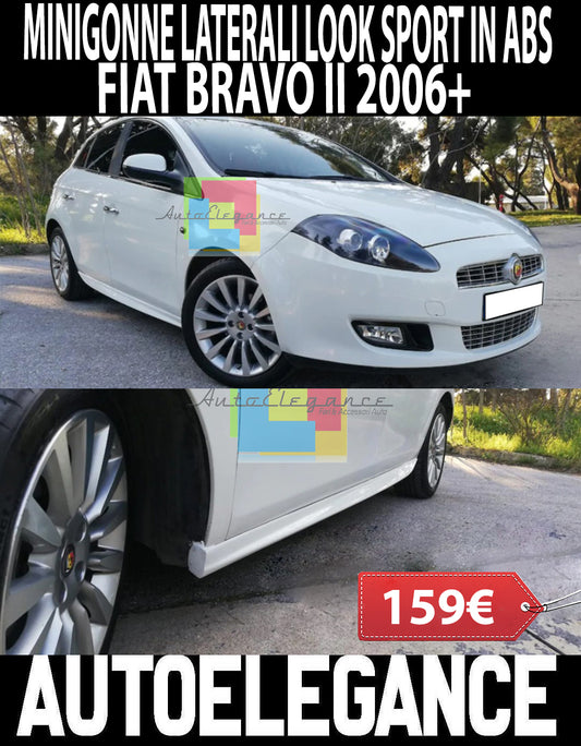 FIAT BRAVO 2006-2016 SPOILER MINIGONNE LATERALI ABS SOTTO PORTA SPORTIVE