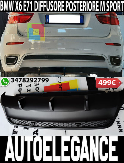 BMW X6 E71 2006-2014 DIFFUSORE POSTERIORE ABS LOOK M SPORT AUTOELEGANCERICAMBI