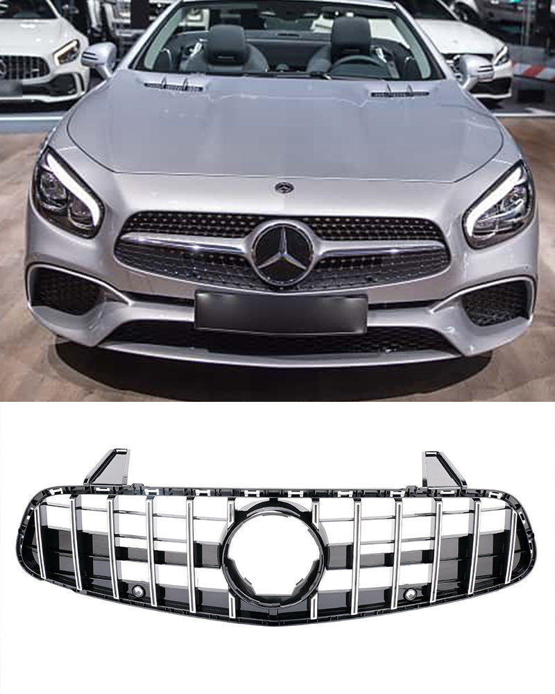 MERCEDES SL R231 DAL 2017+ GRIGLIA ANTERIORE PROFILI SATINATI ABS