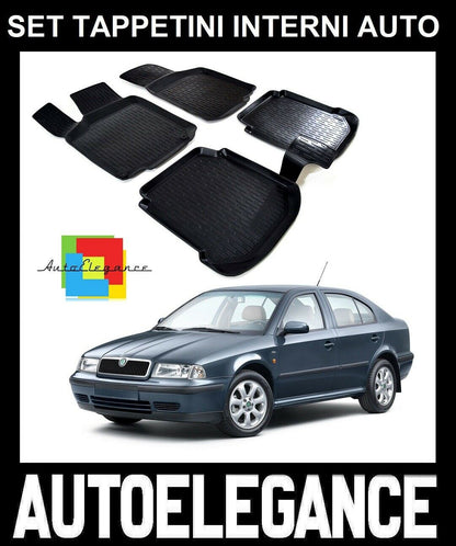 SET OF CAR INTERIOR RUBBER MATS MADE TO MEASURE SKODA OCTAVIA I 1996-2005 0032