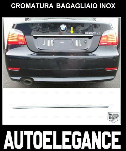 CROMATURA BAGAGLIAIO SLIM BMW SERIE 5 E60 2001-2010 ACCIAIO INOX ADESIVO 0032 AUTOELEGANCERICAMBI