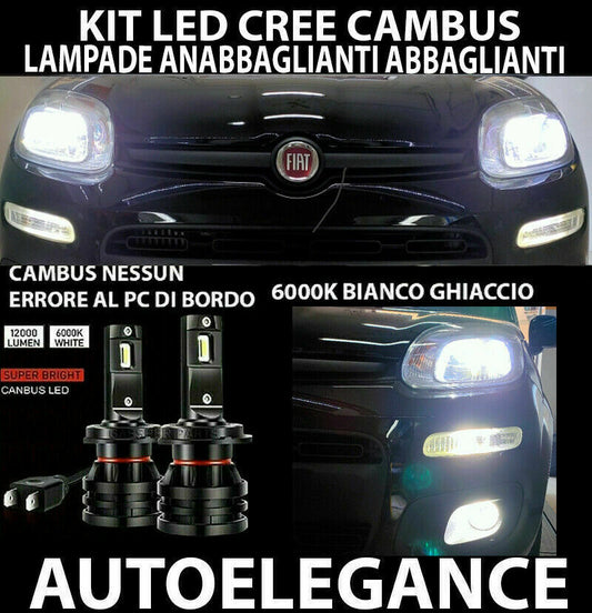 FIAT PANDA III LAMPADE ANABBAGLIANTI ABBAGLIANTI LED 16.000LM CAMBUS 0032