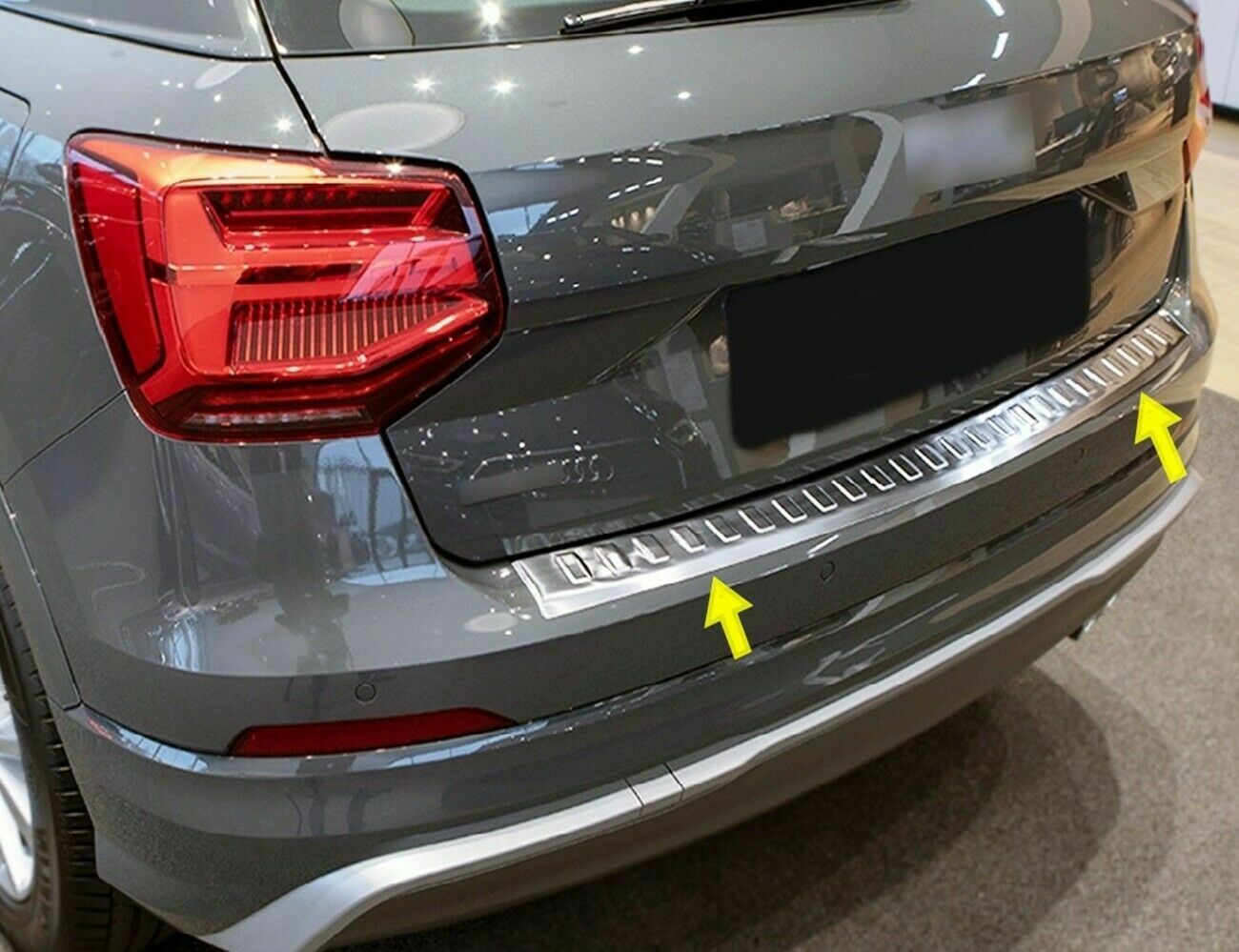 CROMATURA PROTEZIONE PARAURTI POSTERIORE AUDI Q2 GA 2016+ INOX ADESIVO 0032 AUTOELEGANCERICAMBI