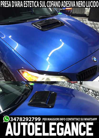 BMW PRESA D'ARIA SUL COFANO ESTETICA ADESIVA ABS 3M NERO LUCIDO AUTOELEGANCERICAMBI