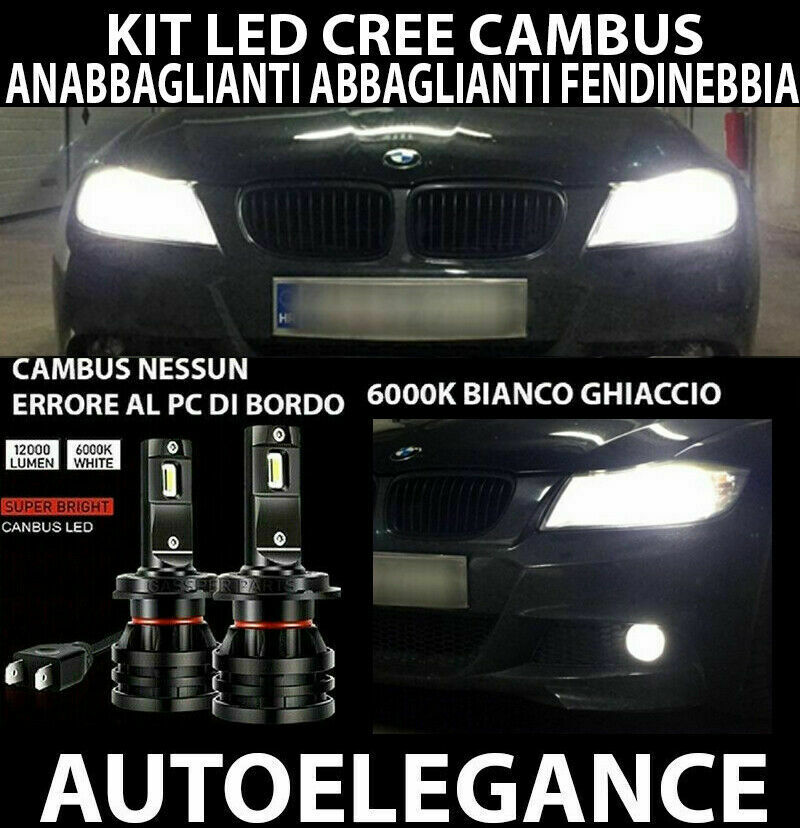 BMW SERIE 3 E90 E91 ANABBAGLIANTI ABBAGLIANTI LED FENDINEBBIA 16.000LM - AT 0032 AUTOELEGANCERICAMBI
