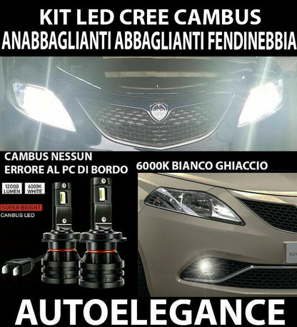 LANCIA YPSILON 312 LOW BEAM HIGH BEAM FOG LIGHTS LED 16.000LM - AT 0032