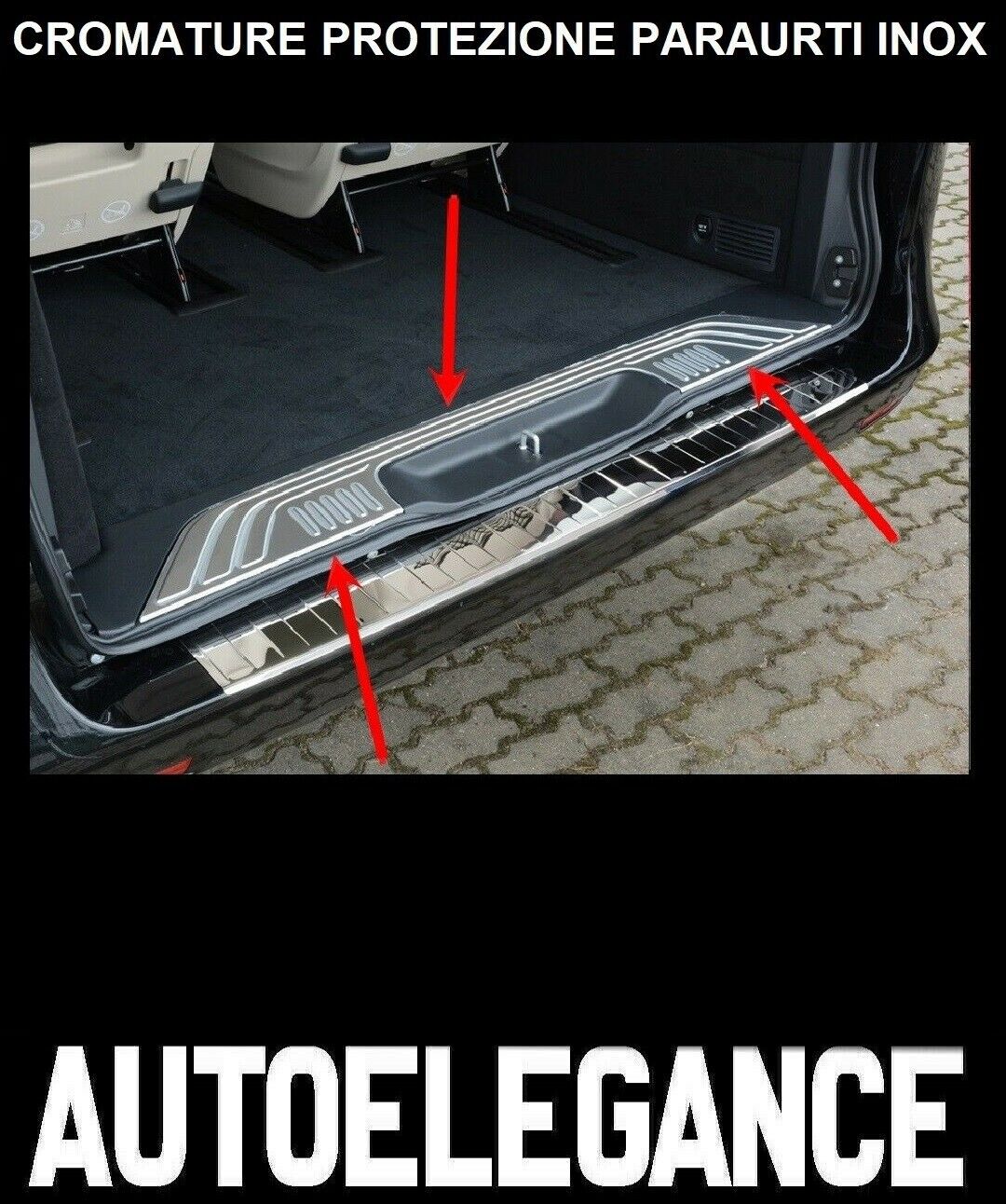 CROMATURA PROTEZIONE PARAURTI INTERNO MERCEDES VITO W447 2014+ INOX ADESIVO 0032 AUTOELEGANCERICAMBI