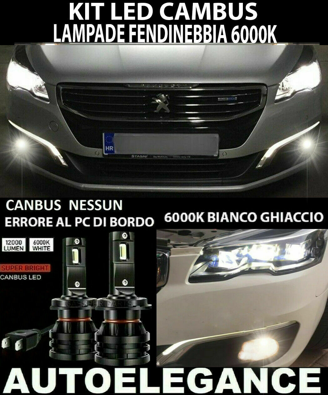 PEUGEOT 508 PAIR OF LED FOG LIGHTS 10.000LM 0032