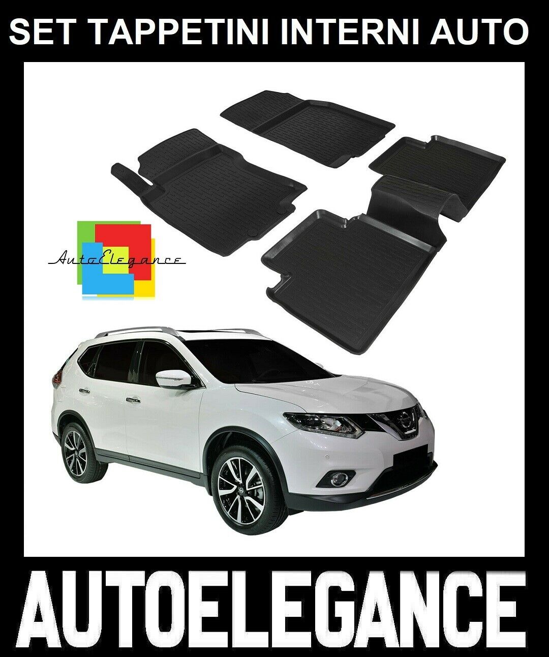 CUSTOM RUBBER CAR INTERIOR MATS SET FOR NISSAN X-TRAIL 2014+ 0032