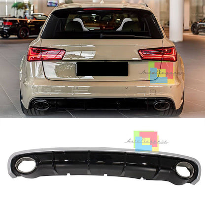 SOTTO PARAURTI + TERMINALI ACCIAIO PER AUDI A6 4G 2010-2014 DIFFUSORE DESIGN RS6