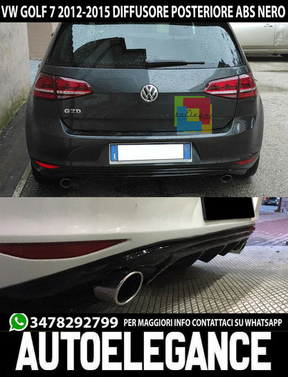 DIFFUSORE SOTTO PARAURTI POSTERIORE PER VW GOLF 7 2012-2016 SCARICO 1+1 0064