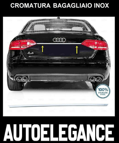 CROMATURA BAGAGLIAIO SUPERIORE AUDI A4 B8 2007-2015 ACCIAIO INOX ADESIVO 0032 AUTOELEGANCERICAMBI
