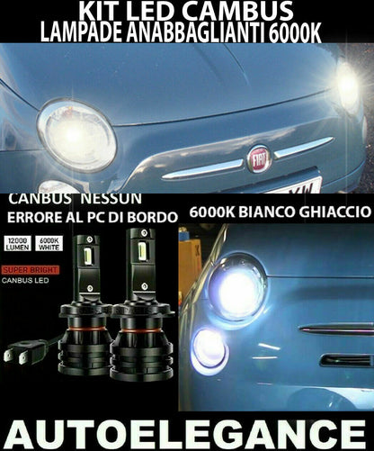 FIAT 500 500C LED LOW BEAM HEADLIGHTS 16.000LM CAMBUS 0032