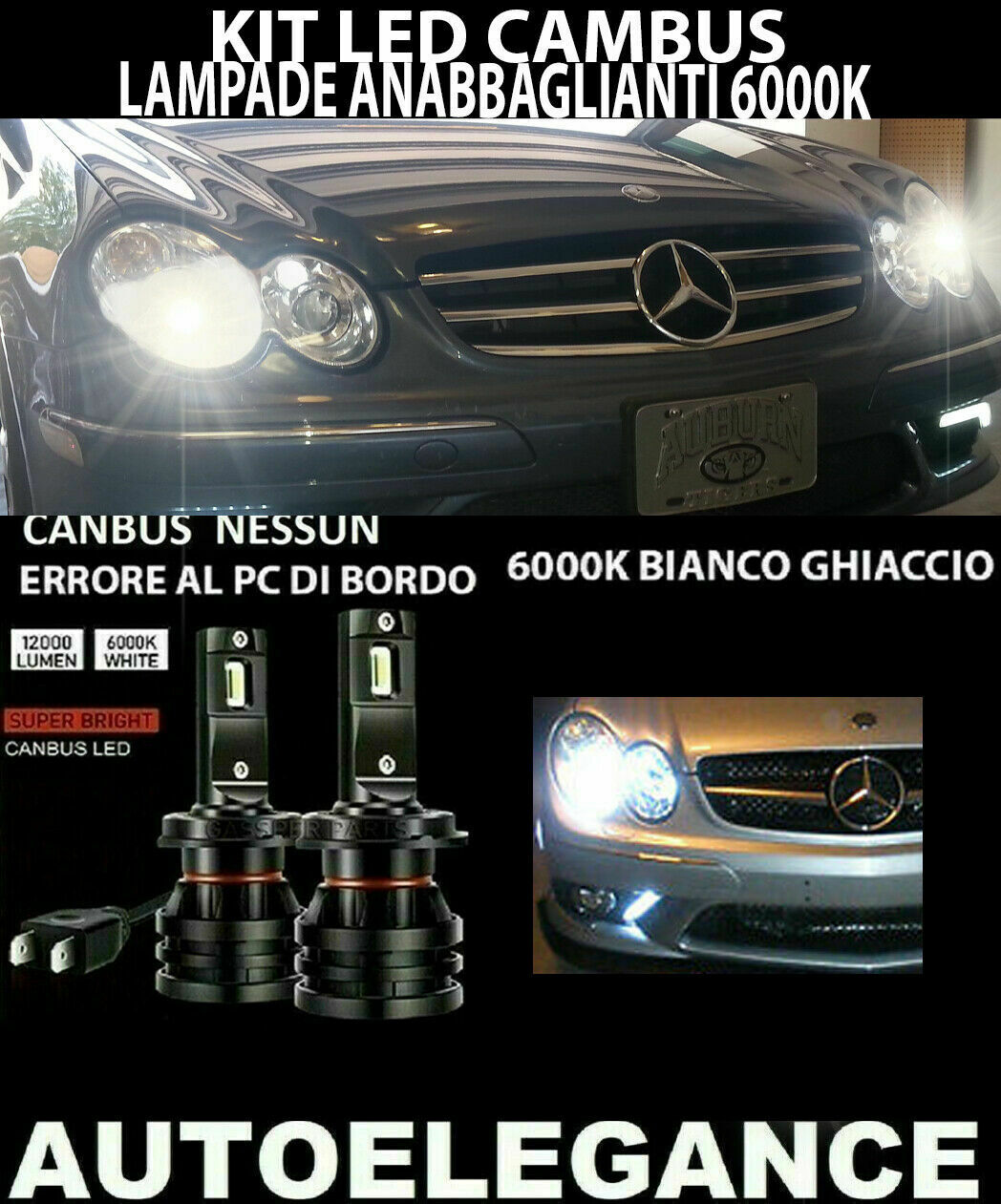 MERCEDES CLK W209 LED LOW BEAM HEADLIGHTS 16.000LM CAMBUS 0032
