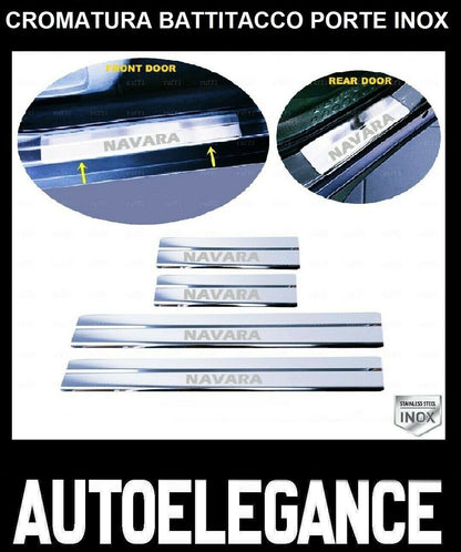 CROMATURA BATTITACCO PORTE NISSAN NAVARA NP300 D40 ACCIAIO INOX ADESIVO 0032 AUTOELEGANCERICAMBI