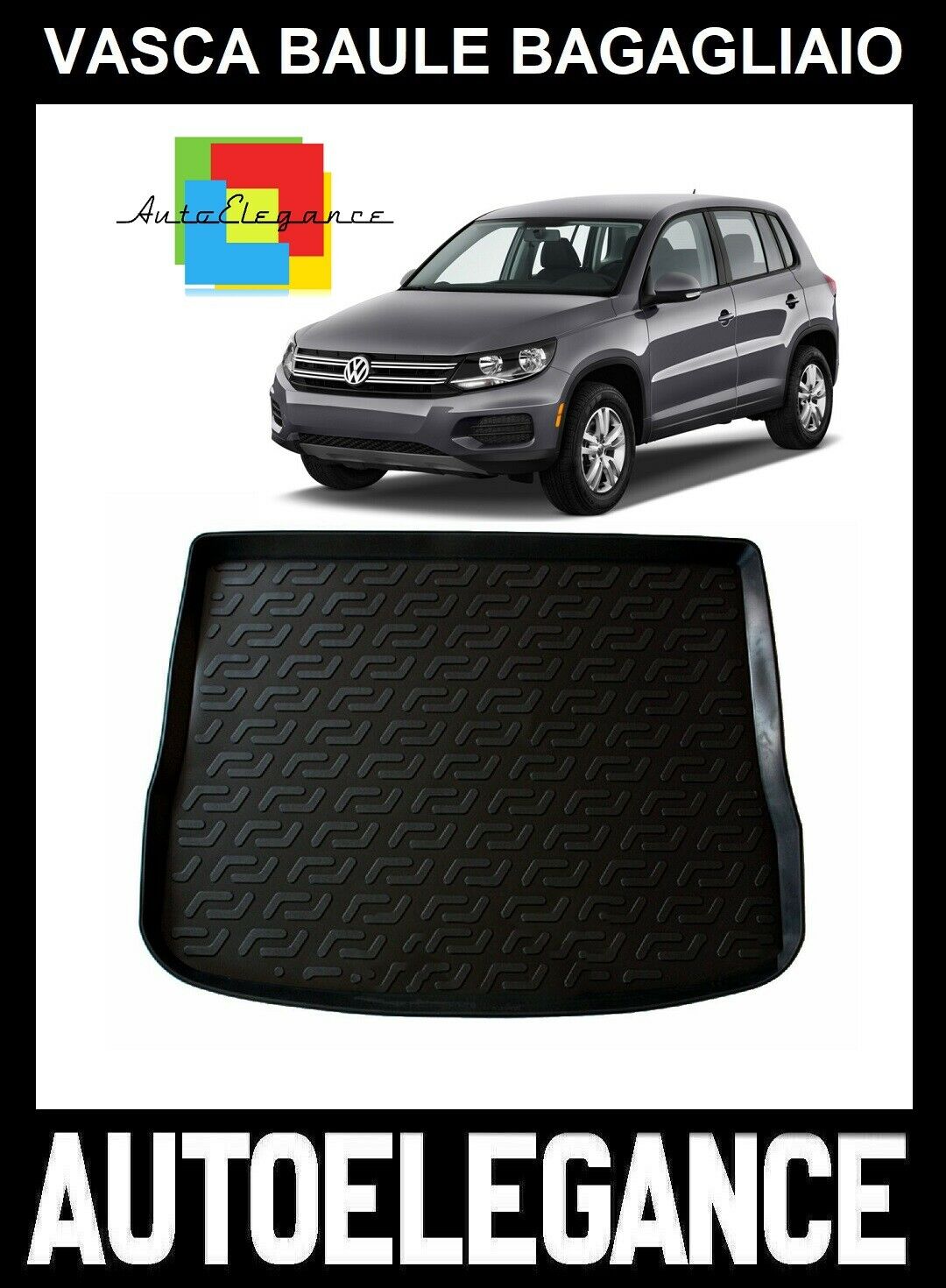 Set Baule Barre Auto Per VOLKSWAGEN TIGUAN 2007-2015 Capiente 460 Litri Colore Nero Con 2 Chiavi Barre 122 Cm Kit Attacchi - Foto 3