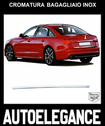 CROMATURA BAGAGLIAIO SUPERIORE AUDI A6 C7 2010-2018 ACCIAIO INOX ADESIVO 0032 AUTOELEGANCERICAMBI