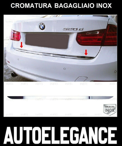 CROMATURA BAGAGLIAIO BMW SERIE 3 F30 F35 F80 2011-2018 ACCIAIO INOX ADESIVO 0032 AUTOELEGANCERICAMBI