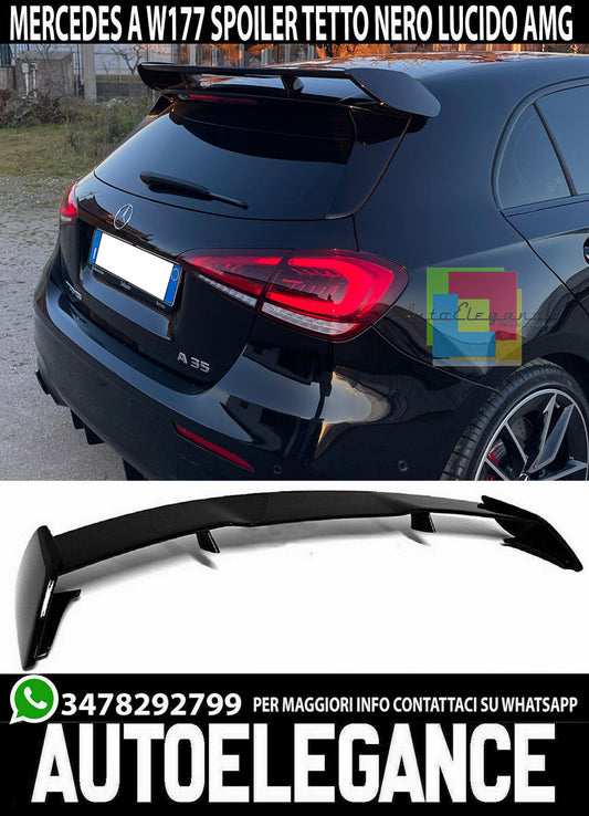 ROOF SPOILER for MERCEDES A-CLASS W177 2018+ look AMG A45 A35 GLOSSY BLACK WING (PROMO)