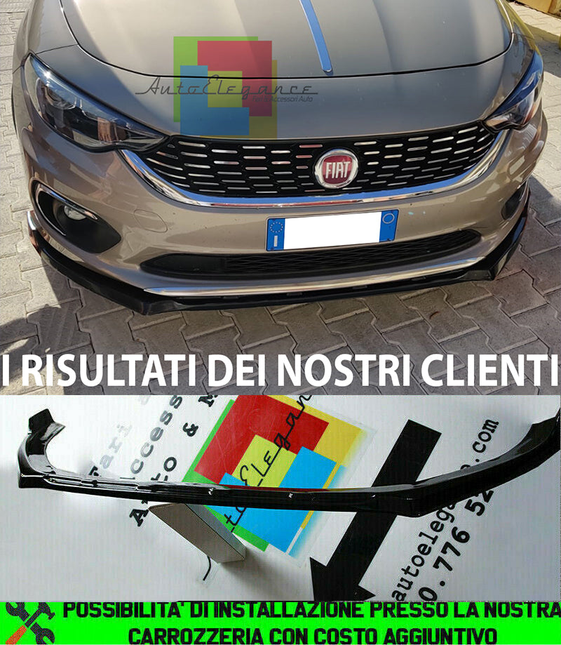 FIAT TIPO 2015+ SPLITTER SOTTO PARAURTI ANTERIORE IN ABS LAMA SPORTIVO NERO