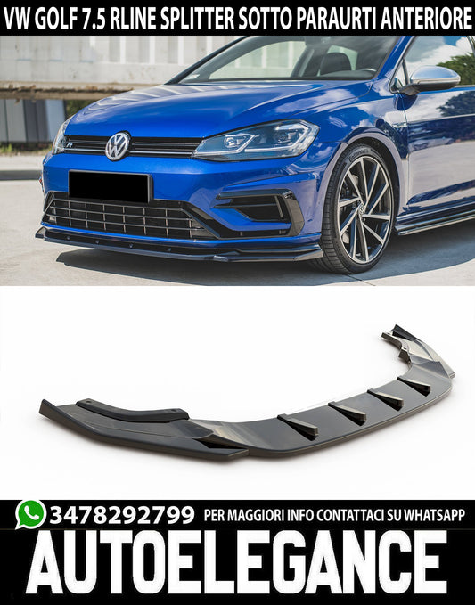 FRONT BUMPER UNDER VW GOLF 7.5 RLINE R 2017-2019 ABS BLACK SPLITTER 0157