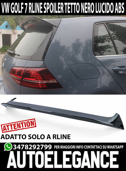 VW GOLF 7 VII RLINE 2012-2019 REAR ROOF SPOILER GLOSS BLACK ABS